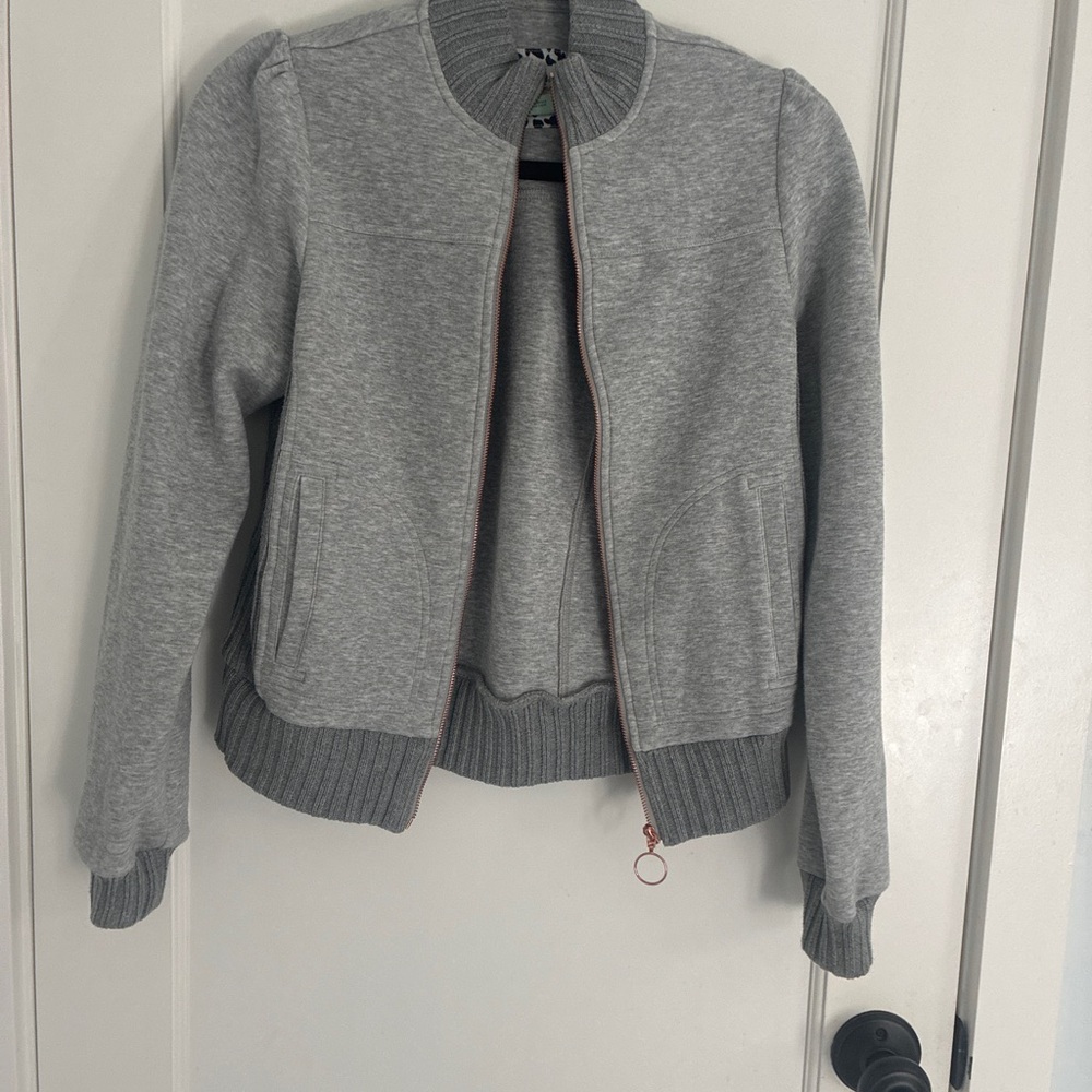Anthropologie Heather Gray Bomber Jacket Excellent Condition